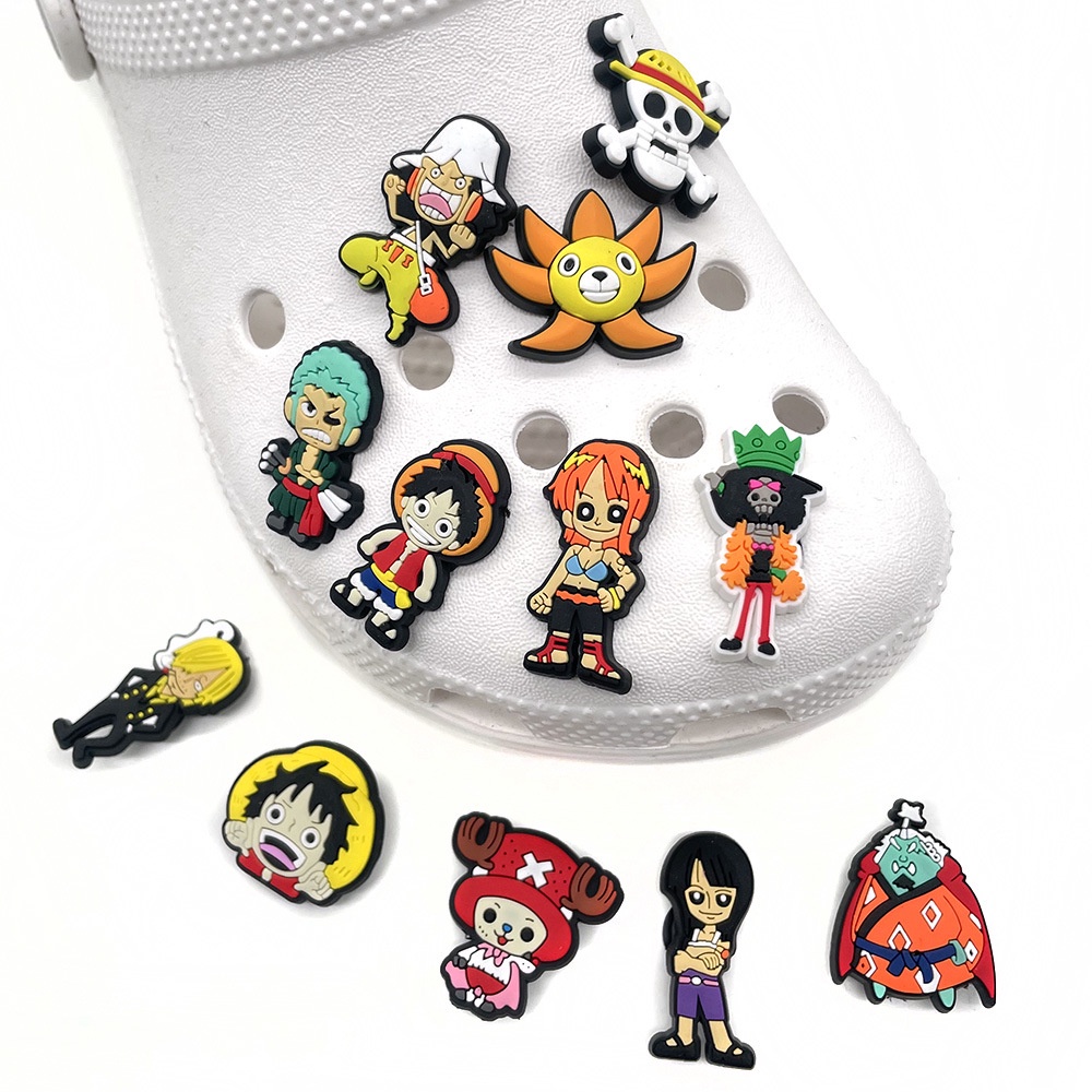 Set 12 Phụ Kiện Khóa Giày Crocs Bằng Cao Su PVC Mềm Họa Tiết Hoạt Hình Jibbitz Làm Quà Sinh Nhật Cho Bé