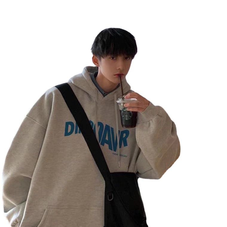 Áo hoodie in chữ dáng rộng có size M-5XL phong cách nhật bản thời trang thu đông dành cho nam và nữ