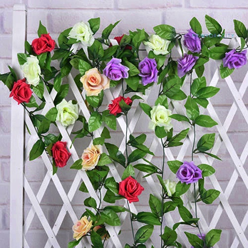 Dây Hoa Hồng Vải Lụa Dùng Trang Trí Tiệc Cưới