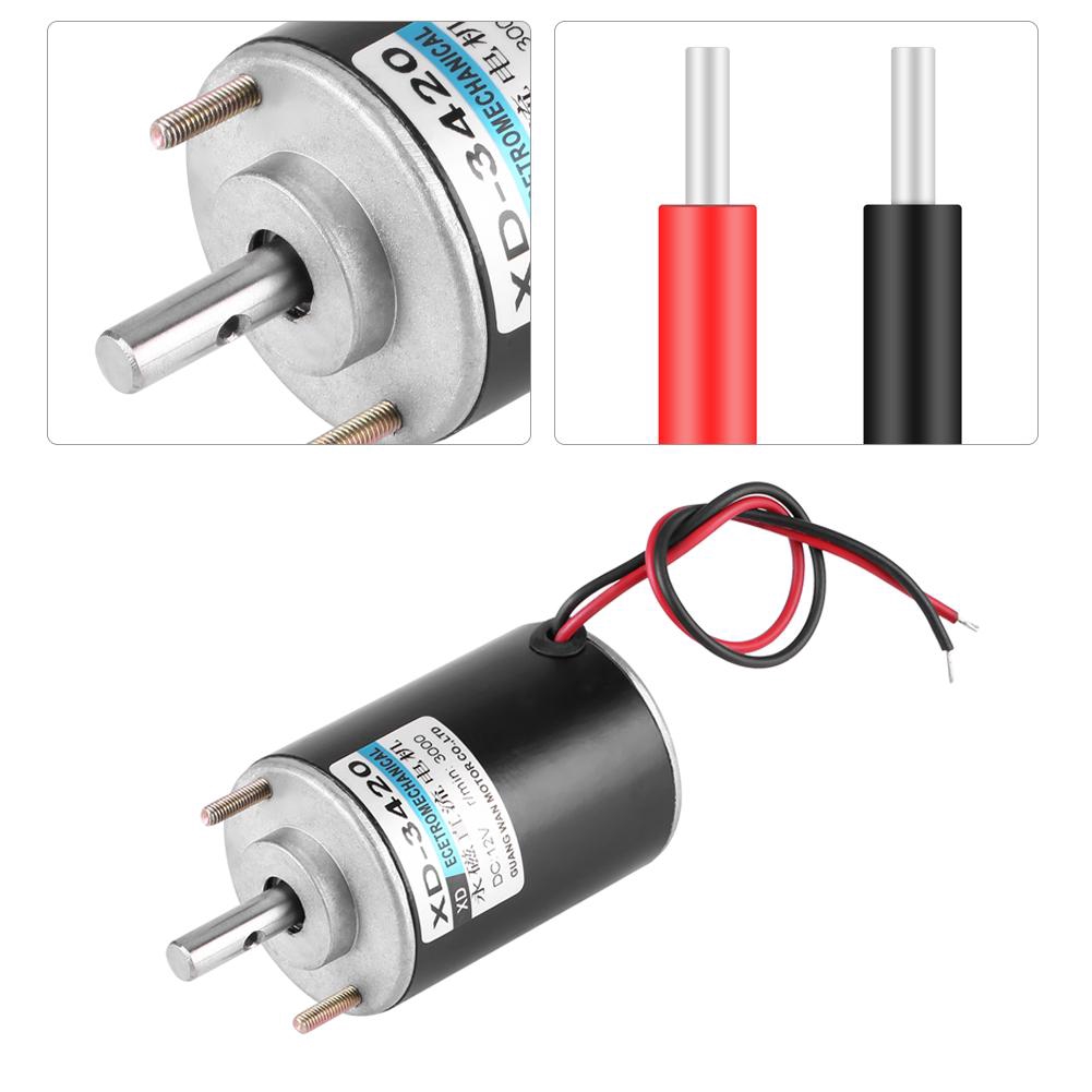 Động cơ điện vĩnh cửu DC CW/CCW XD-3420 12/24V 30W tùy chọn