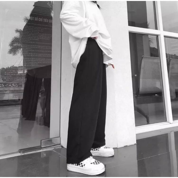 Quần ống xuông rộng chất tuyết mưa có chun sau dễ mặc Quần culottes thời trang