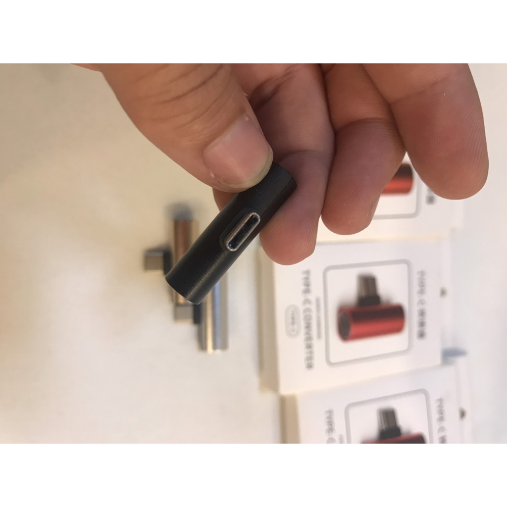 Cổng chuyển USB Type - C => USB type - C và chân cắm tai nghe 3.5mm