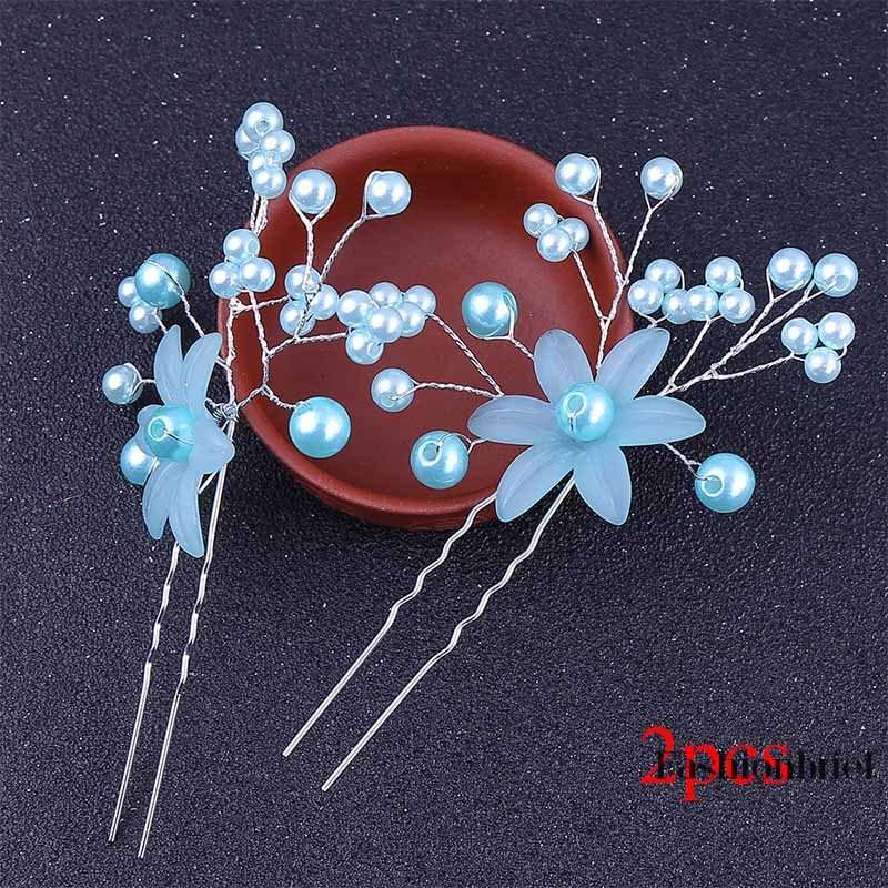 Set 2 kẹp tóc đính ngọc trai xinh xắn cho nữ