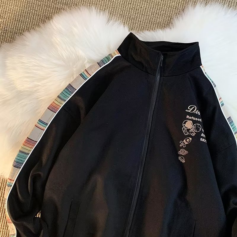 Áo Khoác Bóng Chày Dài Tay Thời Trang Dành Cho Nam Nữ Áo khoác bóng chày nữ in retro Áo khoác dây kéo chất lượng cao 2 lớp vải Áo khoác unisex