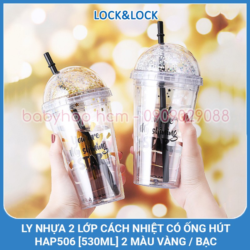 Ly Nhựa 2 Lớp Cách Nhiệt Có Ống Hút Lock&Lock HAP506 [530ML]