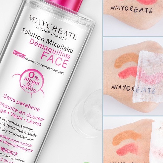 Nước tẩy trang làm sạch sâu dịu nhẹ chính hãng cho mọi loại da Maycreate 300ml da dầu da nhạy cảm MINIGIRL TR2