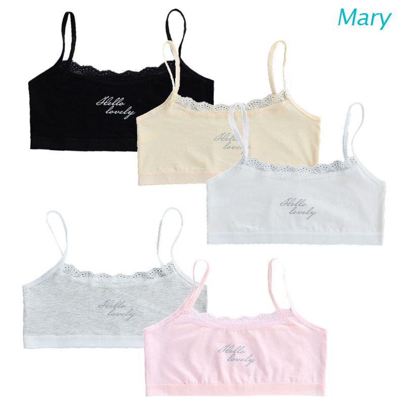 Áo Ngực Cotton Mềm Phối Ren Cho Bé Gái 7-14 Tuổi