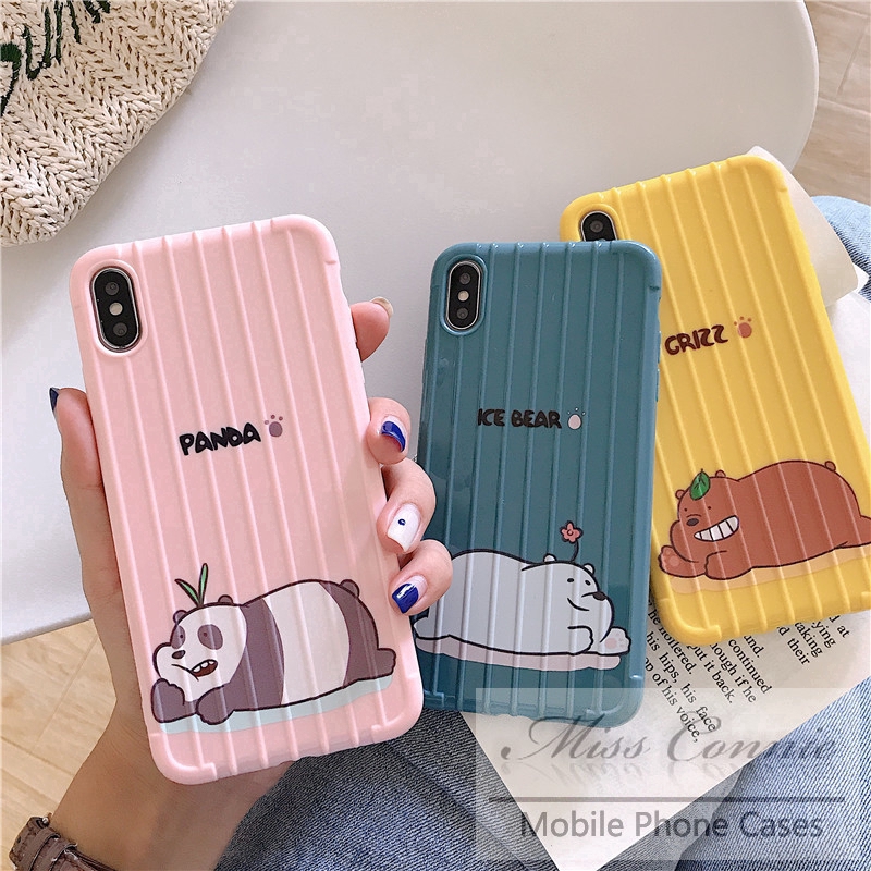 Oppo A3s A5s F11 A7 F9 F9pro F7 A37 F1s F5 A1k Lovely We Bare Bears Soft Case Grizzly Panda Ice Bear