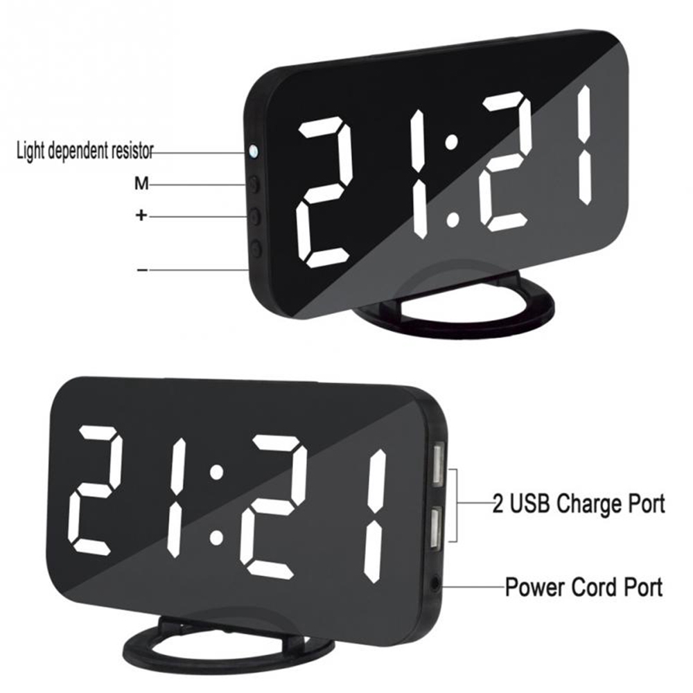 LED Clock Voice Control Electronic Snooze Backlight Desktop Digital Clocks ★ARAN