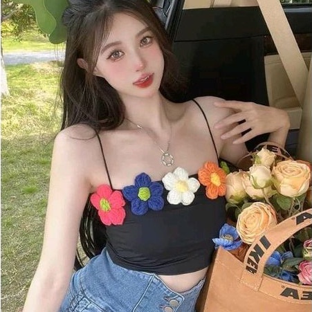 Áo 2 dây thêu hoa ngũ sắc Cao Cấp♥️