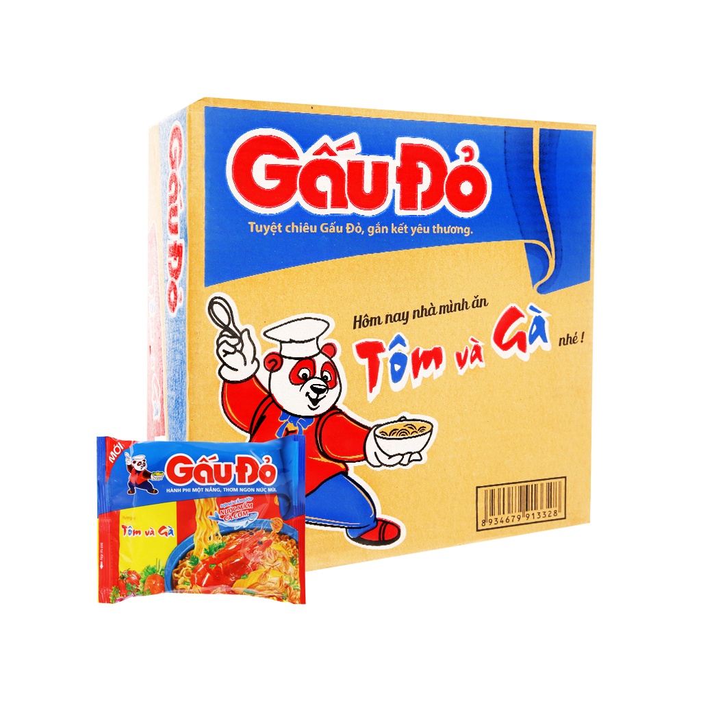 Mì Gấu Đỏ tôm và gà gói 63g | BigBuy360 - bigbuy360.vn