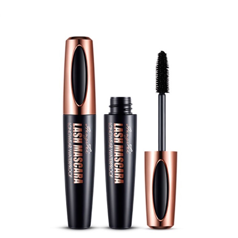 Mascara Sợi Tơ 4D Mềm Mại Màu Đen Kháng Nước Dễ Khô Chuốt Mi Dài Và Dày Tự Nhiên