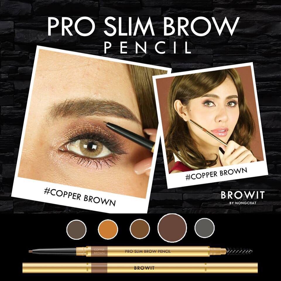 Chì kẻ mày NONGCHAT chống nước siêu nhỏ dễ kẻ mày Browit by NongChat Pro Slim Brow Pencil 0.06g