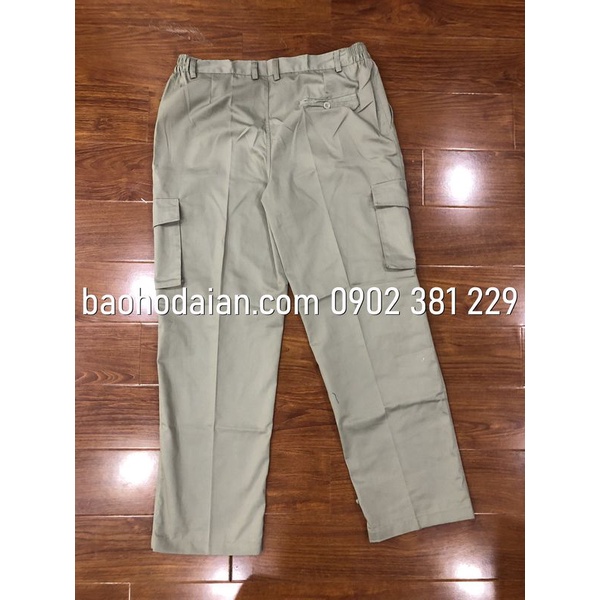 Quần áo bảo hộ lao động ghi phối xanh dương túi hộp DA14