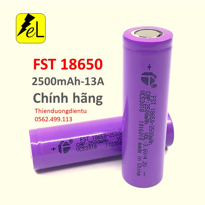 Cell pin 18650 Foster 2500mAh ✅Bao Test Dung Lượng✅Pin 18650 xả 5C(10A) || Hàng chính hãng