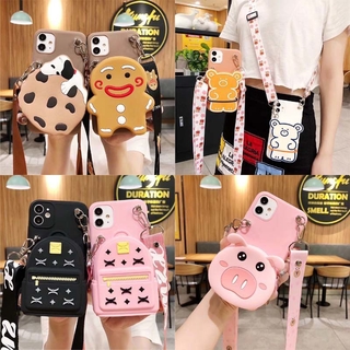 Ốp điện thoại hình lợn hồng thích hợp cho Iphone 12 Se 2020 11 Pro Max X Xr Xs Max 7 8 Plus 6 6s Plus kèm phụ kiện