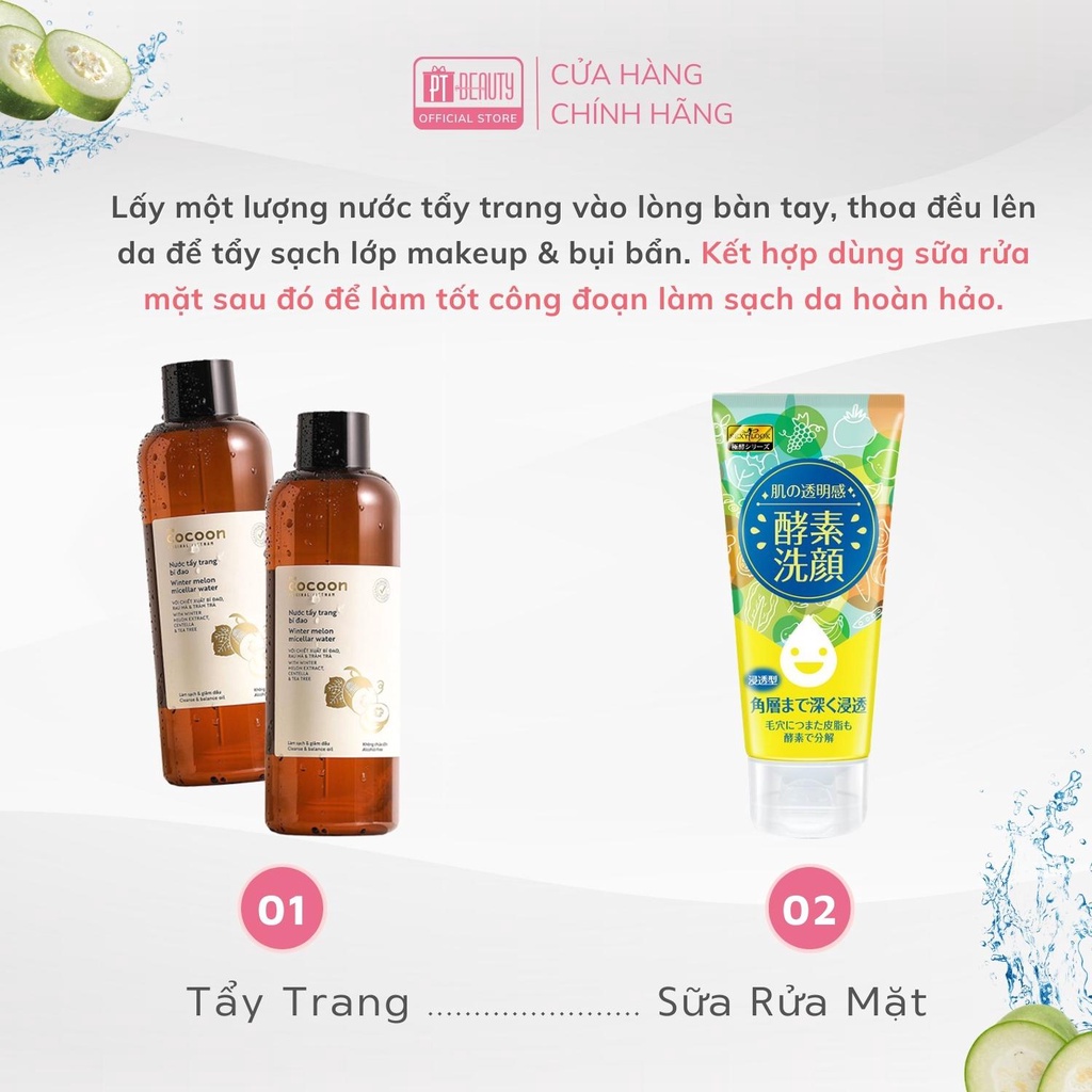 Nước tẩy trang bí đao Cocoon tẩy sạch makeup và cấp ẩm 500ml