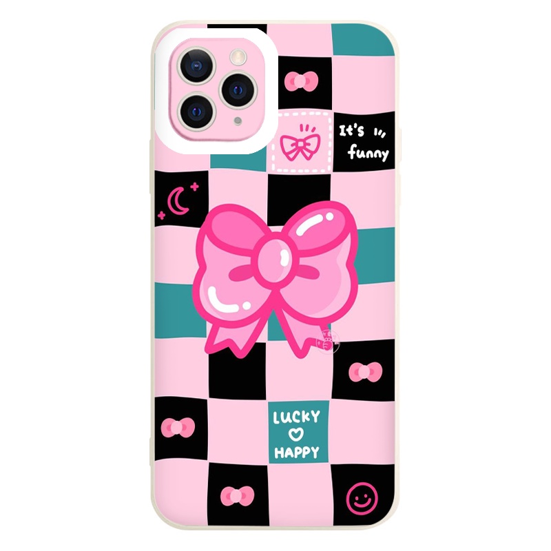 Ốp lưng iphone 11 nơ caro dễ thương cạnh vuông bảo vệ camera cho ip 6/6+/7/7+/8/8+/X/Xs/Xsm/11/11PM/12/12pro/13/13promax