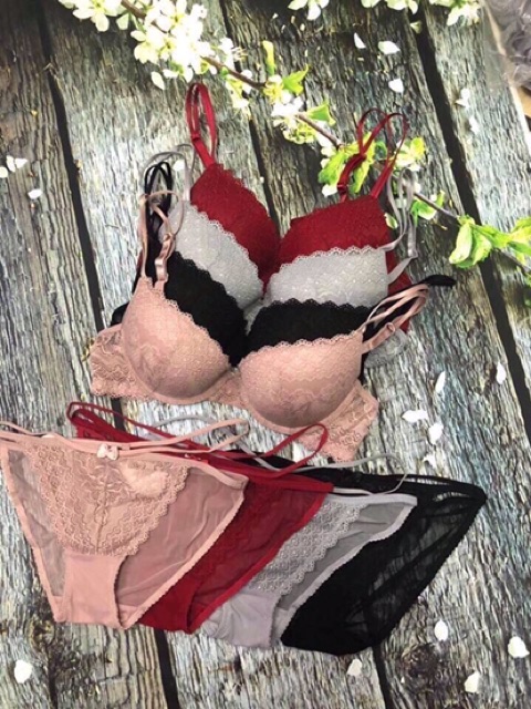 Bộ đồ lót Vic ren quần dây có gọng đệm nâng ngữ - BL