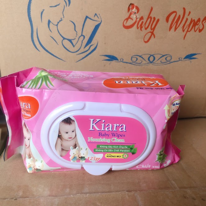 khăn giấy ướt kiara baby wipes 110 tờ không mùi