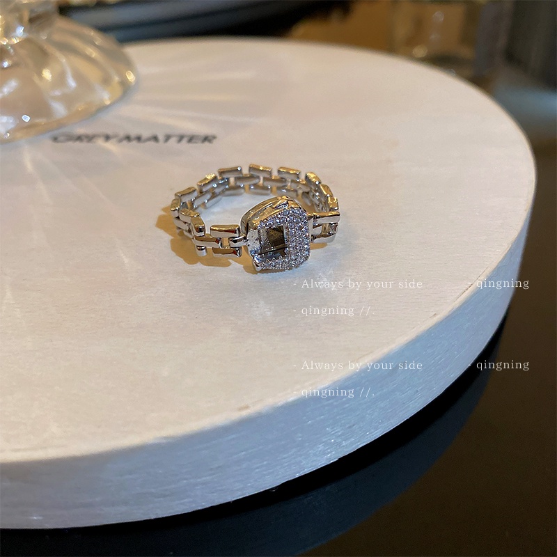 DREJEW Nhẫn kiểu rắn mạ vàng đính đá zircon thời trang chất lượng cao