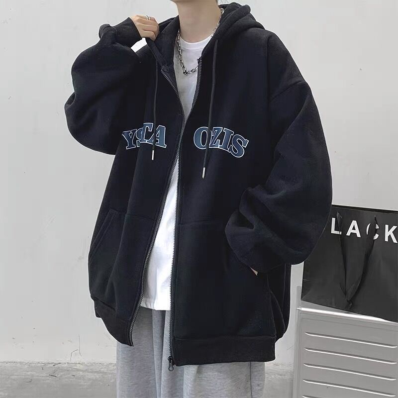 Áo Khoác Nỉ Hoodie Zip YSTA Unisex Form Rộng, 2 Màu ĐEN - XÁM SIÊU HOT