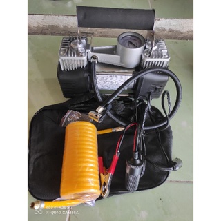Bơm điện 12v 2 xi lanh công suất cao xe ô tô xe máy, xe điện ..vvv+ tặng túi xách bơm