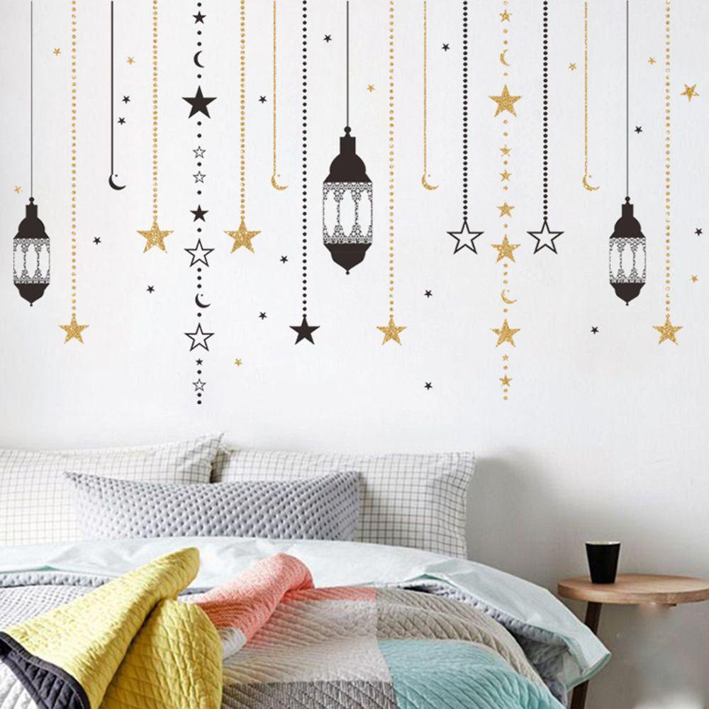 Decal dán tường Họa Tiết Mặt Trăng Ngôi Sao Hồi Giáo Trang Trí Cho Nhà
