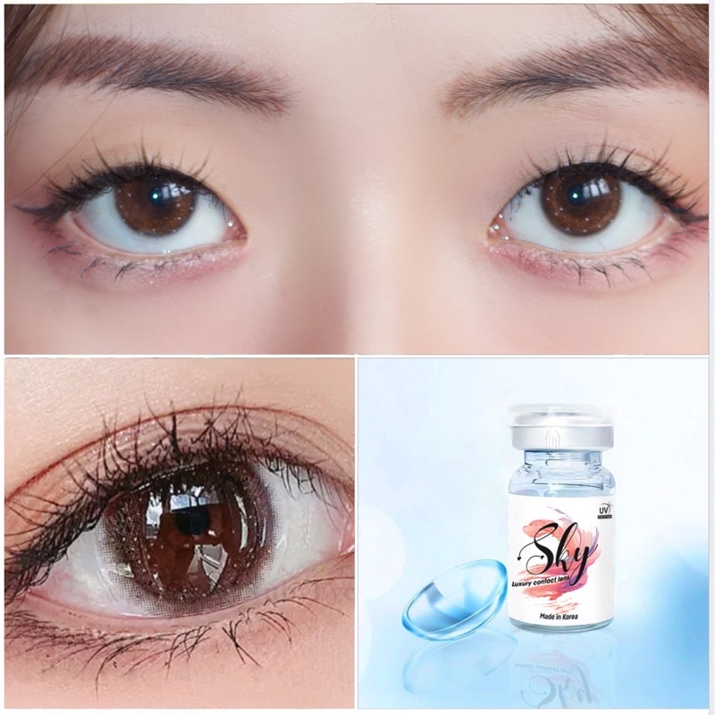 Kính áp tròng Sky Lens -Venus Brown 0-6 Độ-Made in Korea Chính Hãng Dia14.00
