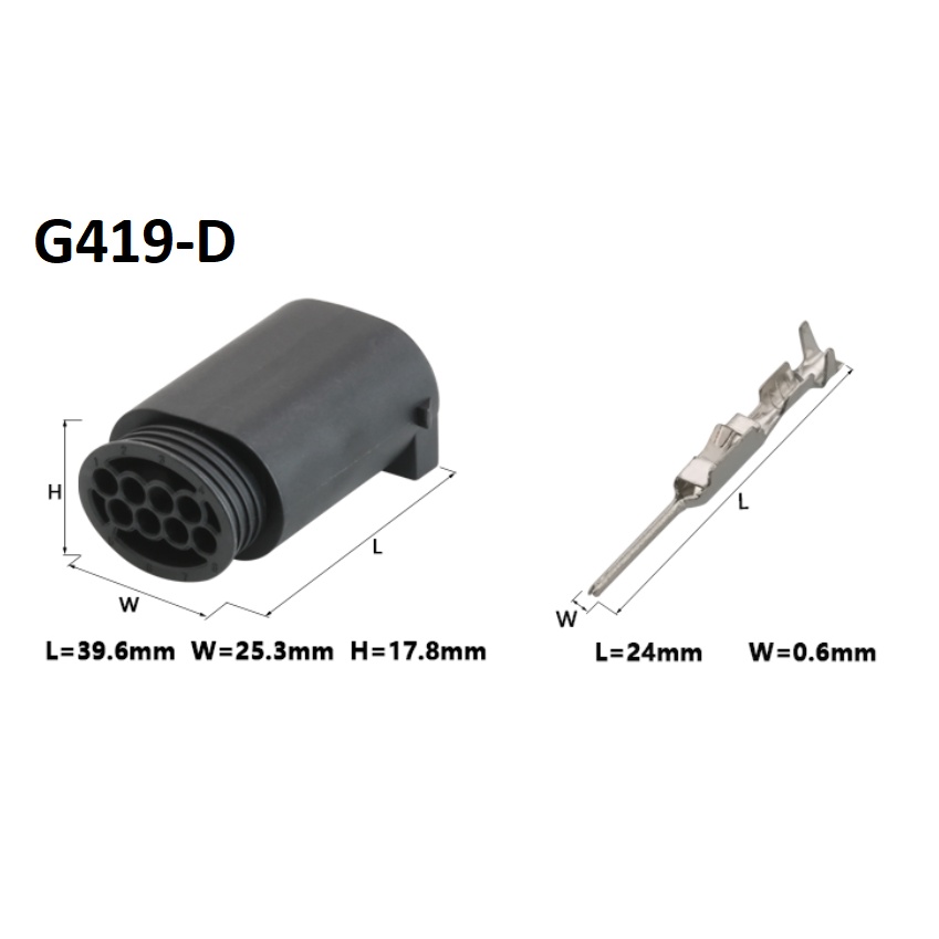G419-Giắc cắm Thay đổi làn đường ô tô cắm radar ACC phụ trợ 8 lỗ 0.6mm