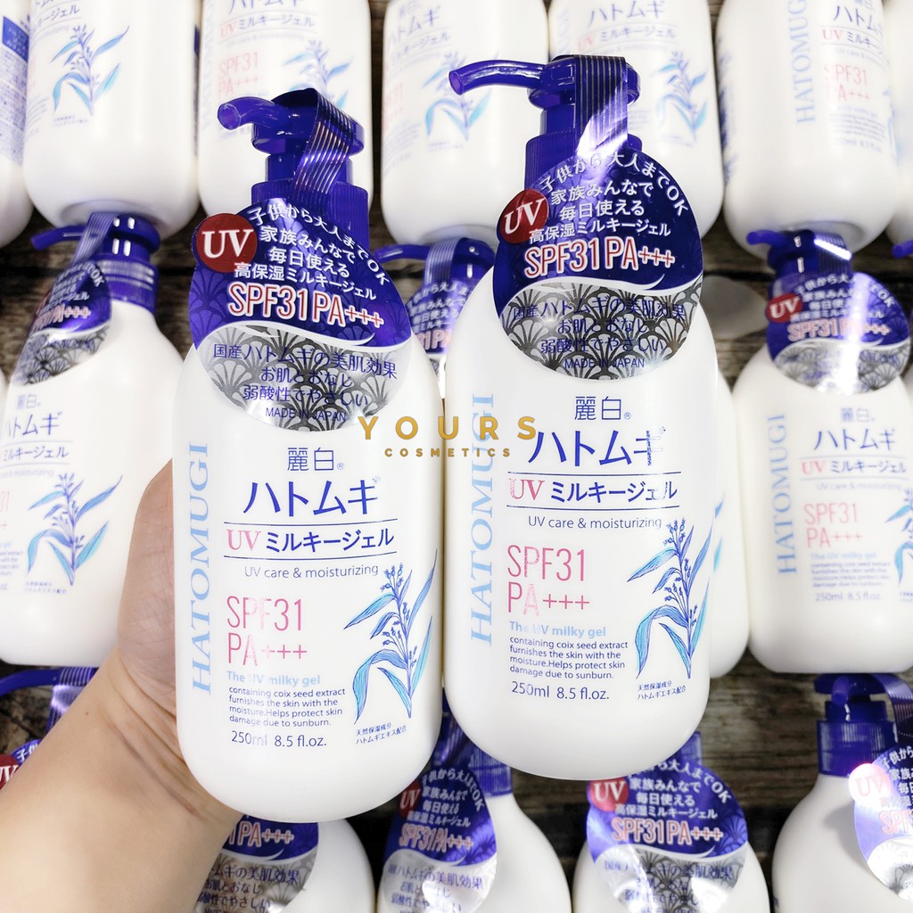 [Auth Nhật] Sữa Dưỡng Thể Chống Nắng Hatomugi Hạt Ý Dĩ Dưỡng Dưỡng Sáng Da 250ml