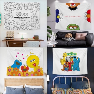 🌈Đồ Nội Thất Nhà Nessman🔥Thảm Vải Treo Tường In Hình kaws Sesame Street Kiểu Nhật Bản Trang Trí Nhà Cửa