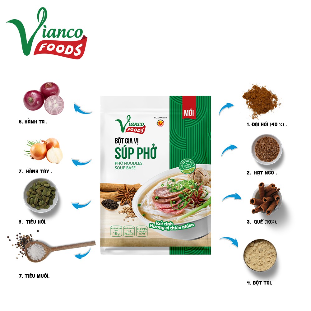 Bột Gia Vị Súp Phở Vianco - Việt Ấn 18gr