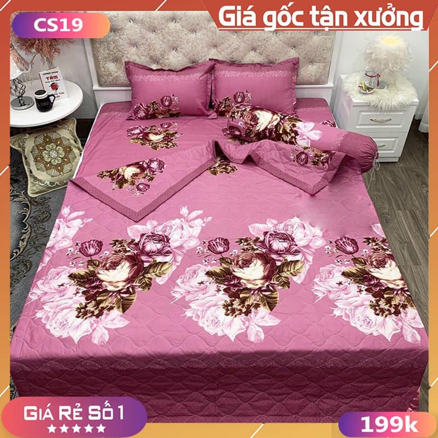 Chăn Ga May Sẵn Chất Liệu Cotton Poly