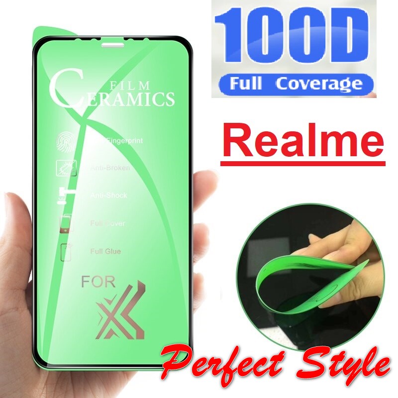 Cường lực dẻo 100d Realme 5 5i 6i Q 5 pro X lite c1 c11 c12 x2 pro 6 pro GT Neo Q3 pro C12 C20 C25 Q3 8 Pro Nazro 50A