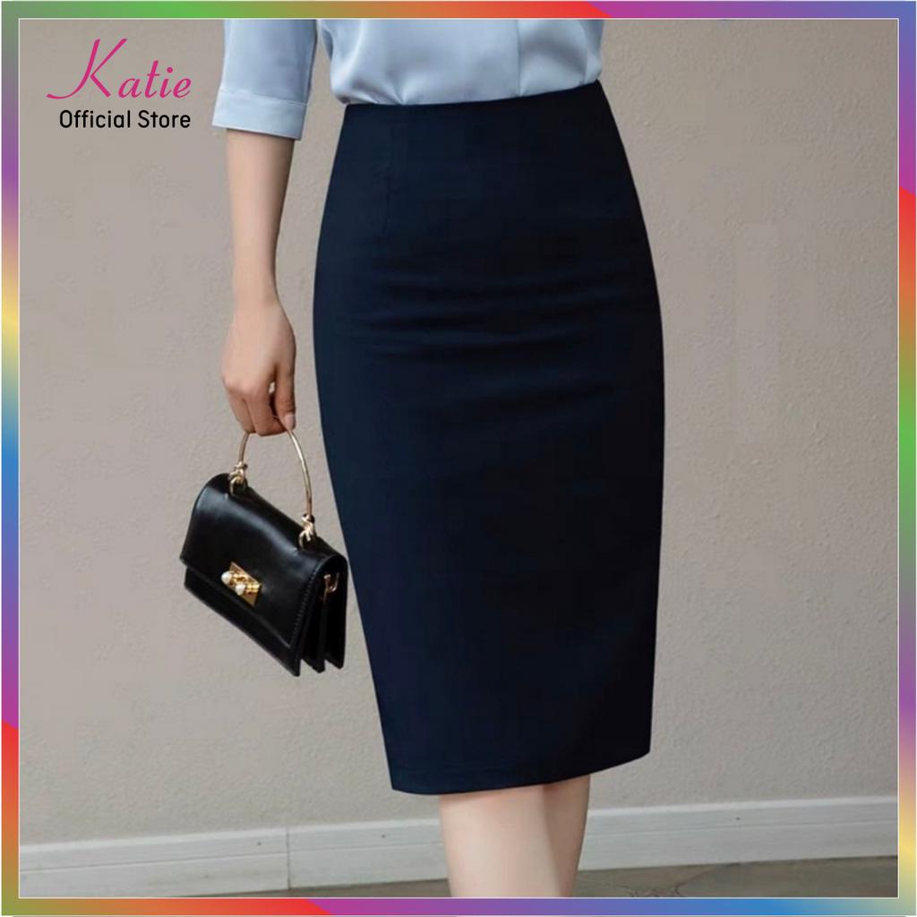 Chân Váy Công Sở 2 Lớp Dài 60cm Katie Chân Váy Bút Chì 2 Lớp Co Giãn Có Túi Váy Quần BigSize Đến 80kg CVQ60cm