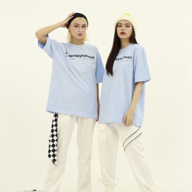 Áo thun form rộng tee betterdaysahead gonz - màu hồng/xanh