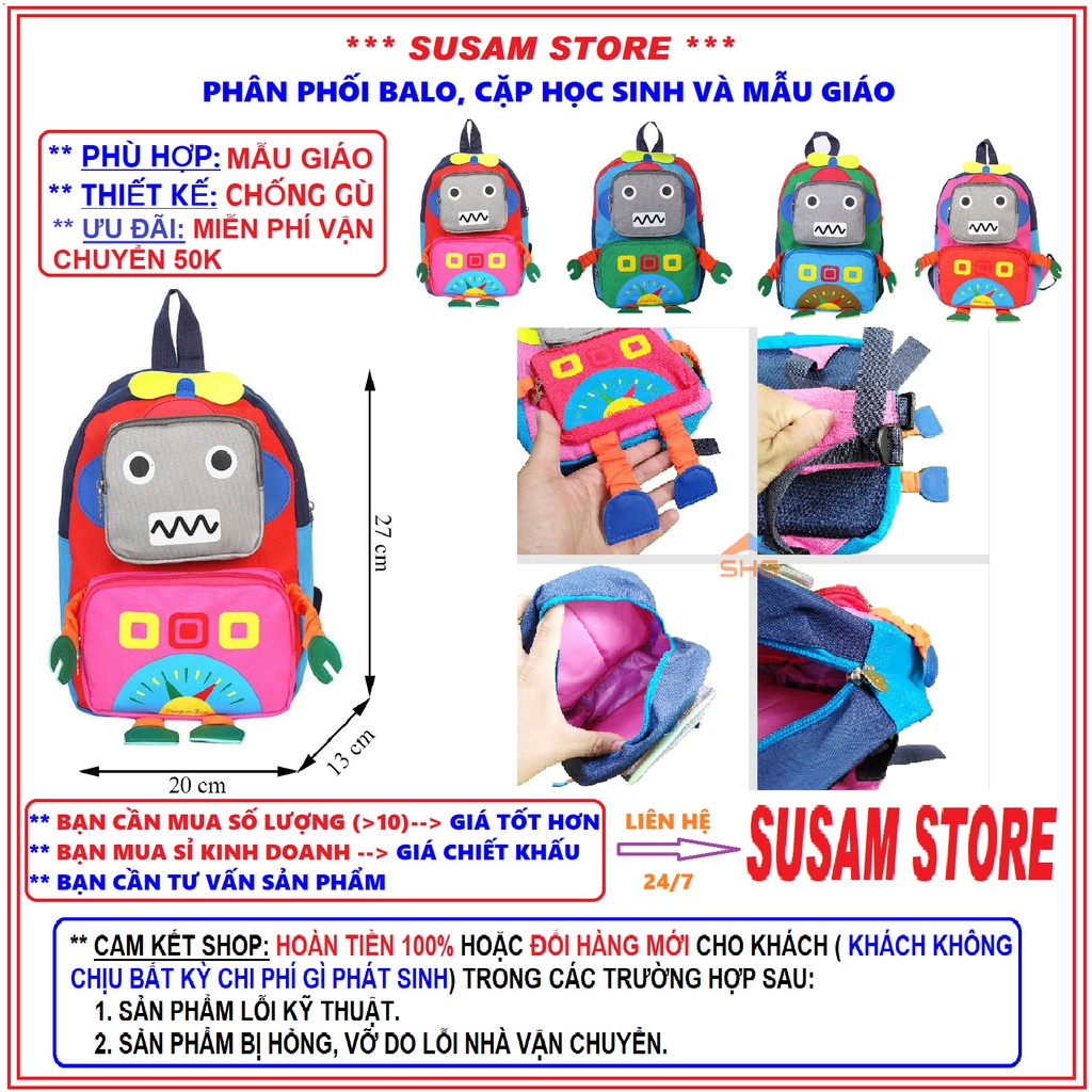 {SUSAM STORE} BALO MẪU GIÁO HÌNH LEGO 3D CỰC YÊU