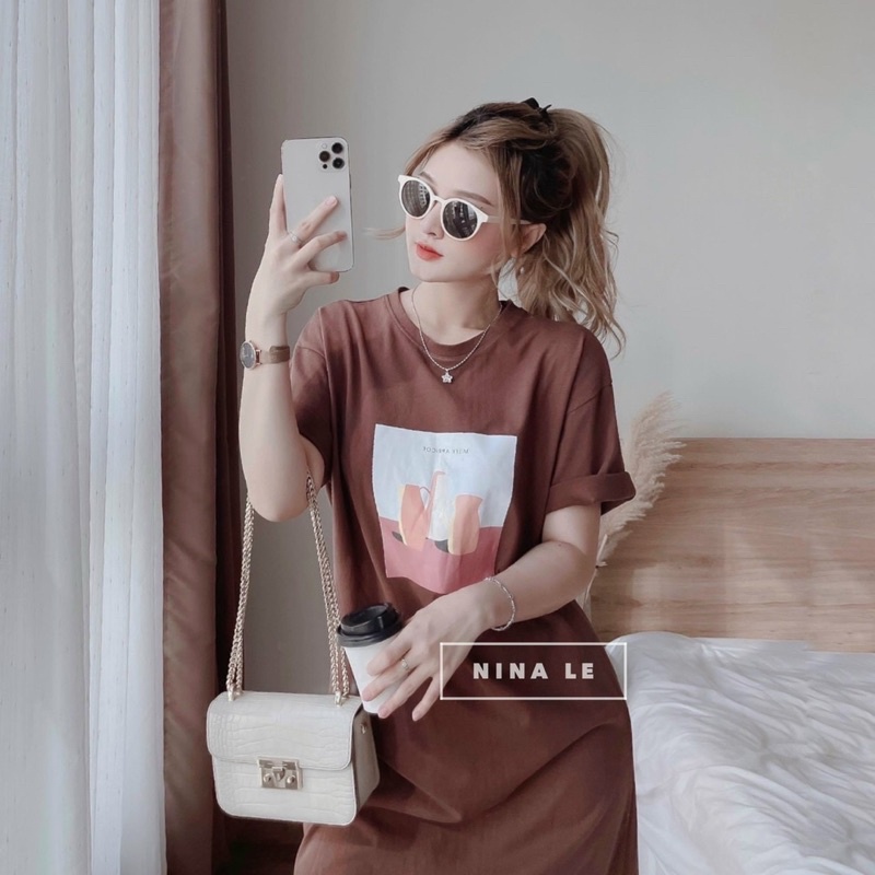 Váy thun dáng rộng in họa tiết xinh xắn cá tính dành cho nữ | BigBuy360 - bigbuy360.vn