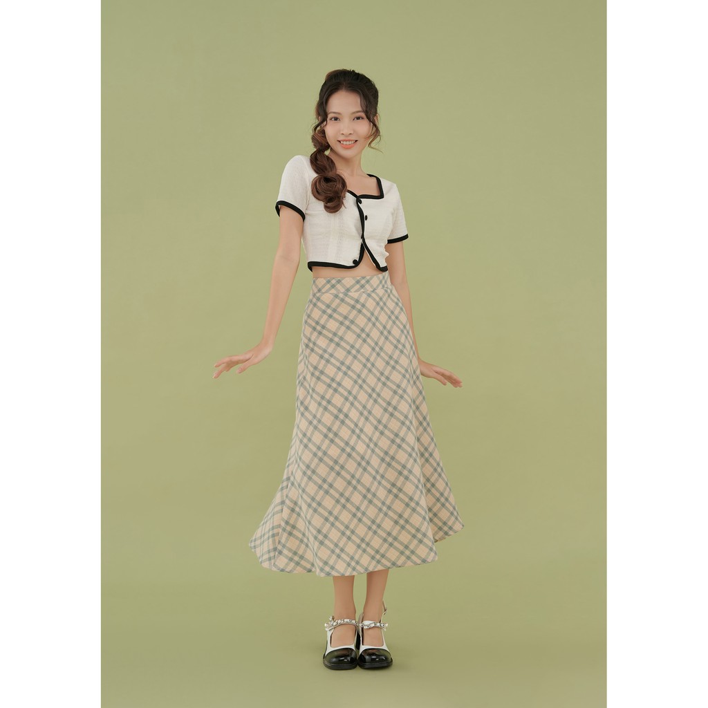 Chân váy xòe xéo dài qua gối Checker Skirt By Gum | BigBuy360 - bigbuy360.vn