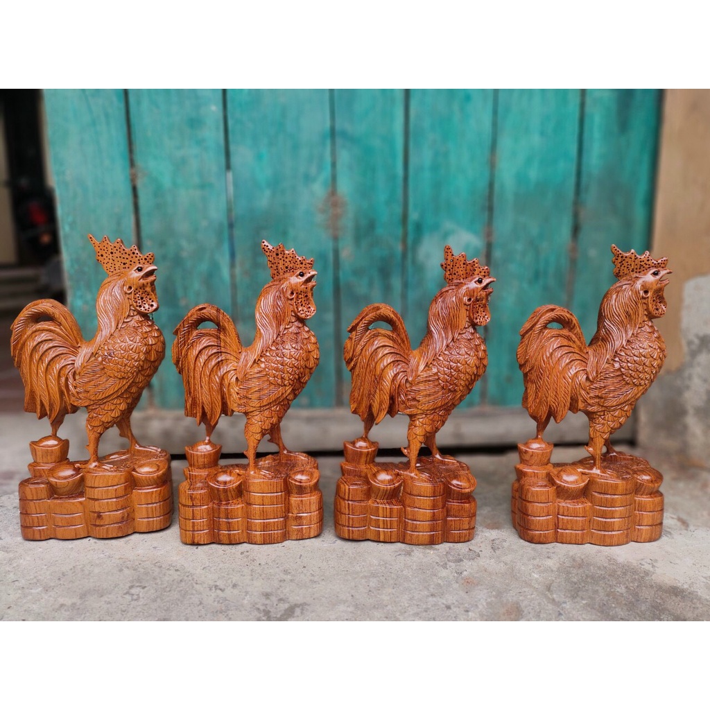 Tượng Gà Trống, Gỗ Hương Cao Cấp, Trang trí Nhà Cửa, Phòng làm Việc....