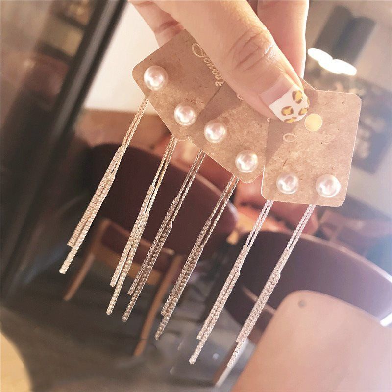 Đôi Bông Tai Tua Dài Thời Trang Hàn Quốc