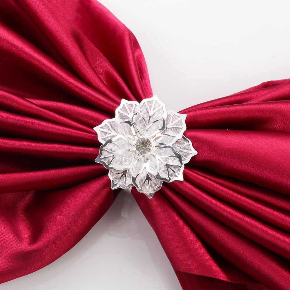 ZAIJIE24 Giá Đỡ Khăn Ăn Dạng Vòng Tròn Thiết Kế Đục Lỗ Họa Tiết Hoa Dành Cho