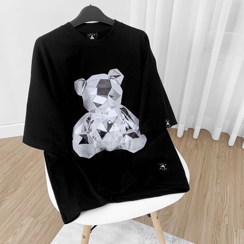 Áo Thun Nam Nữ Unisex Áo Phông vải cotton thoáng mát cổ tròn bigsize XXL 2XL in hình Diamond Teddy Gấu kim cương