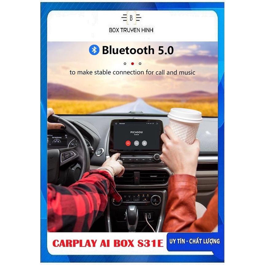 Carplay Android Box AI PICASOU S31E Biến màn hình theo xe thành màn hình siêu thông minh, TẶNG VIETMAP S2