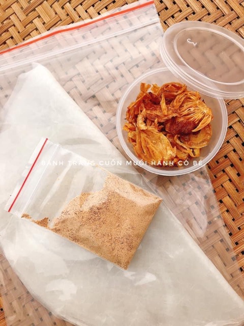 BÁNH TRÁNG CUỐN MUỐI HÀNH PHI kèm chén
