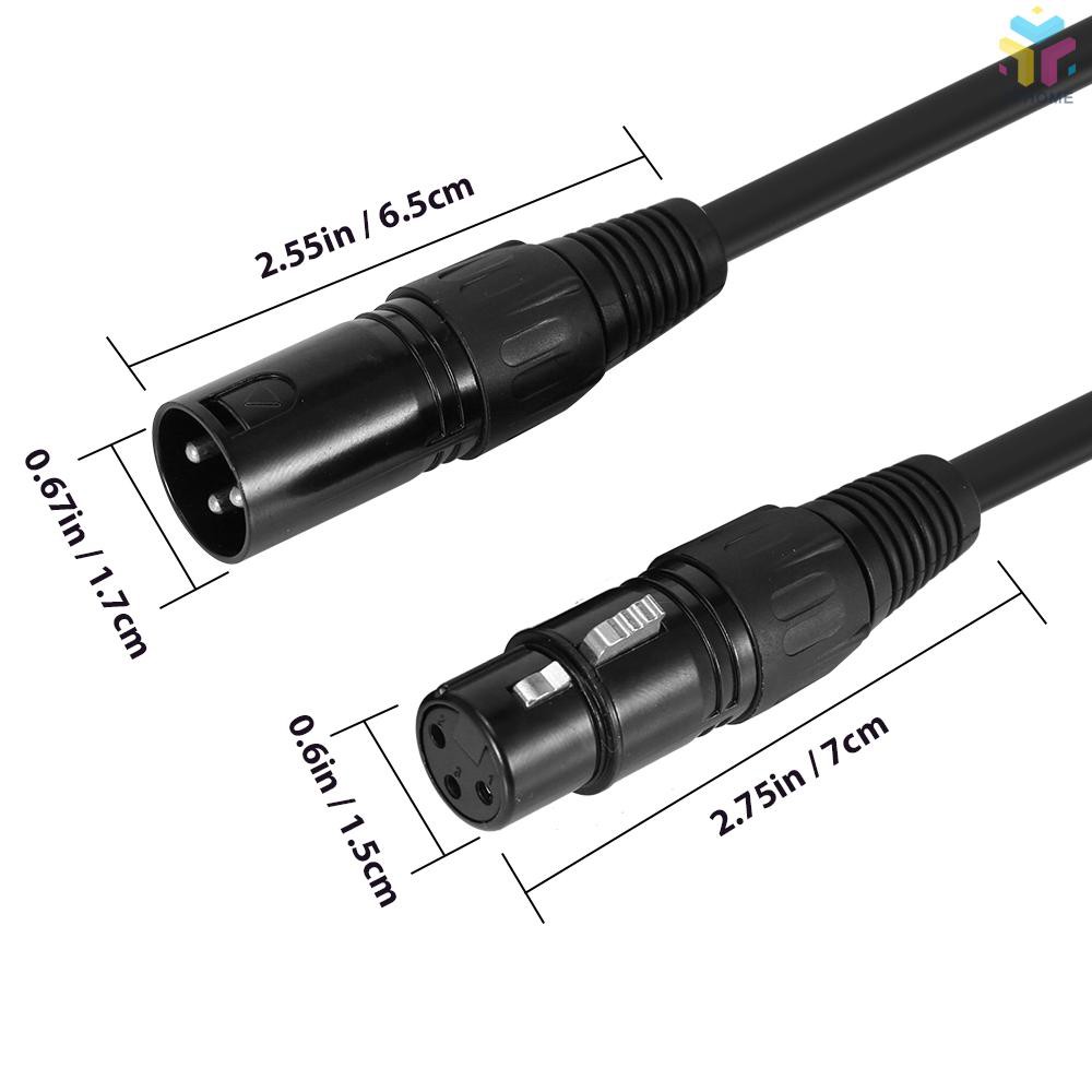 Dây cáp giắc cắm 3pin XLR DMX bằng PVC kích thước 1M/3.3ft