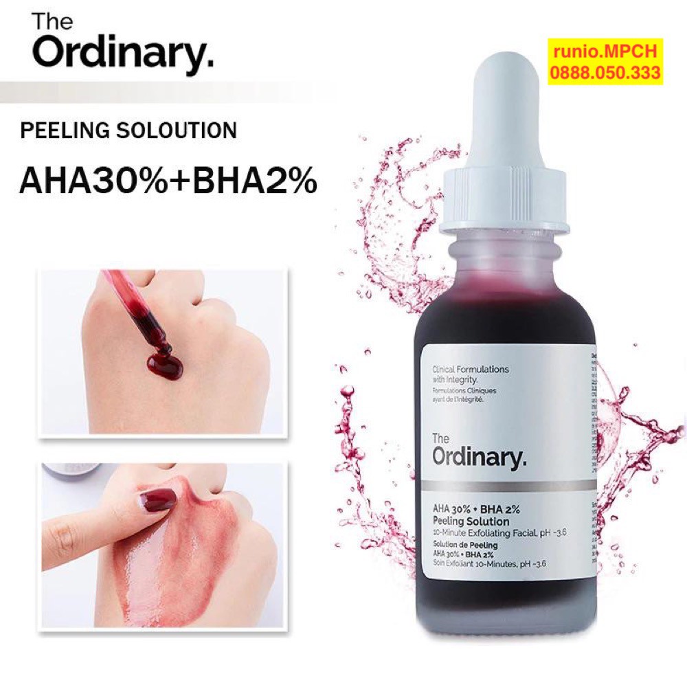 Ordinary tẩy da chết hoá học ( The ordinary AHA 30% + BHA 2% peeling solution )