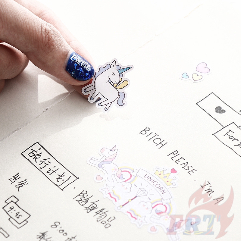 ❉ Unicorn Stickers ❉ 1 Sheet Fashion Album Scrapbooks Mixed DIY Decor Stickers
