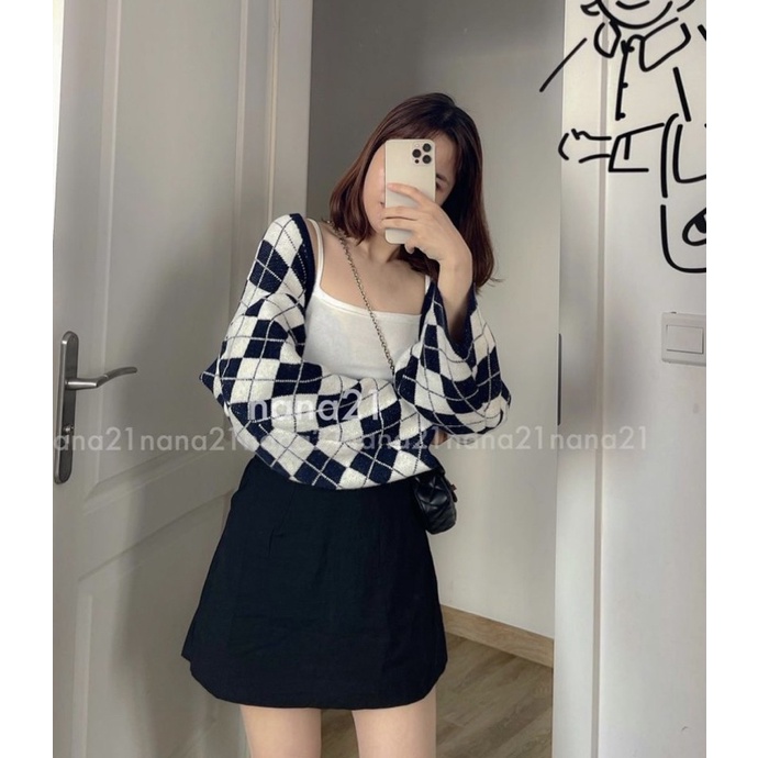 [HÀNG SẴN]ÁO KHOÁC cadigan croptop tay bồng quả trám hàng Quảng Châu | BigBuy360 - bigbuy360.vn